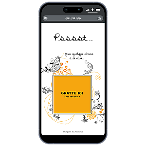 Carte à Gratter Numérique Personnalisable - Modèle Oiseau "Psssst"